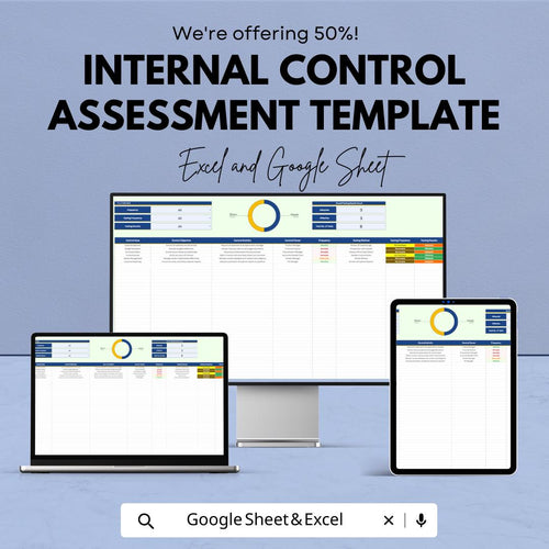 Internal Control Assessment Template | Excel & Google Sheets | Risk Assessment Tool | Compliance Control Checklist