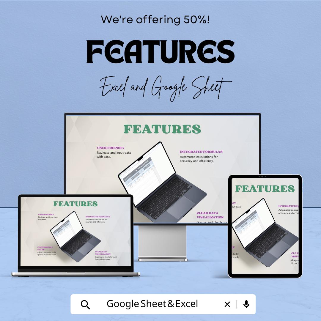 Restaurant Bookkeeping Sheet | Excel & Google Sheet | 50% OFF | Financial Management Template