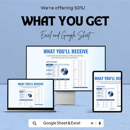 Party Budget Template | Event Budget Planner | Birthday Party Budget | Wedding Party Budget | Excel & Google Sheets Spreadsheet