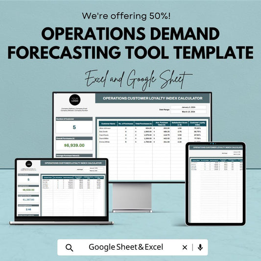 Operations Demand Forecasting Tool Template | Demand Planning Spreadsheet | Excel & Google Sheets