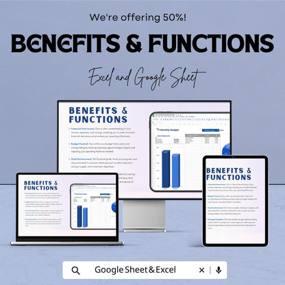 Personal Monthly Budget Template | Budget Planner Spreadsheet | Income & Expense Tracker | Personal Finance Dashboard