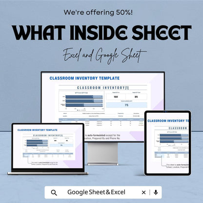 Classroom Inventory Sheet - Excel & Google Sheets | Track Classroom Supplies, Manage Inventory, Resource Organization