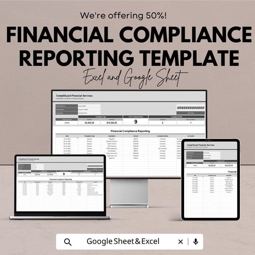 Financial Compliance Reporting Template | Compliance Tracker Spreadsheet | Regulatory Reporting Tool | Audit & Data Management Template
