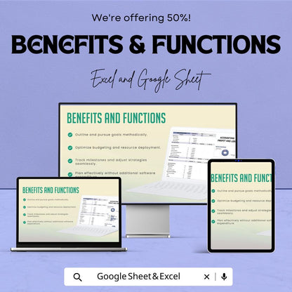 Accounting Profit and Loss Sheet | and Google Sheets | Monthly Budget Tracker, Financial Management Template, Profit & Loss Statement