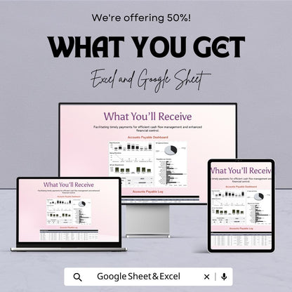 Accounts Payable Dashboard Template | Excel and Google Sheets | Financial Management | Invoice Tracking | Payment Status Report |