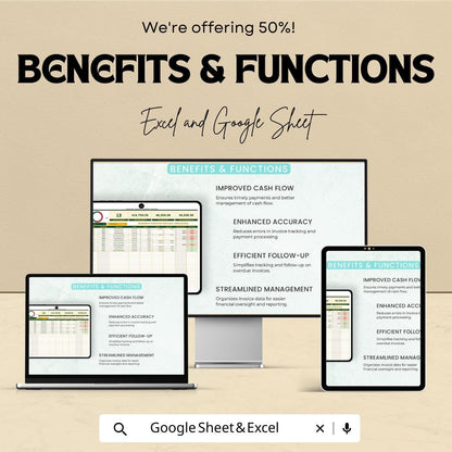 Administration Invoice Tracking Template | Invoice Log for Excel & Google Sheets | Payment Status Tracker | Invoice Management Tool