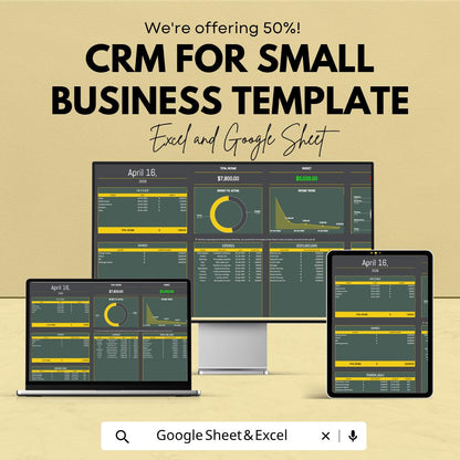 CRM for Small Business Template | Small Business CRM Spreadsheet | Client Management System | Lead Tracking Tool