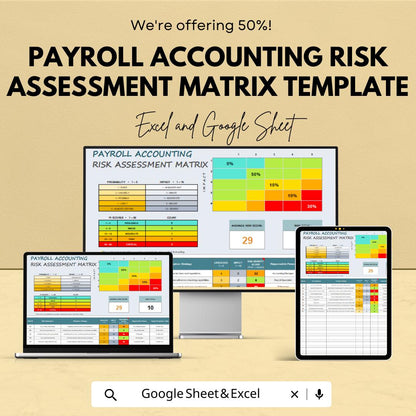 Payroll Accounting Risk Assessment Matrix Template | Payroll Risk Analysis Tool | Risk Evaluation Dashboard