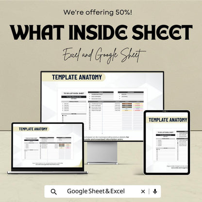 To Do List Excel Sheet | Task Management & Productivity Planner | Google Sheet Template for Organizing Tasks