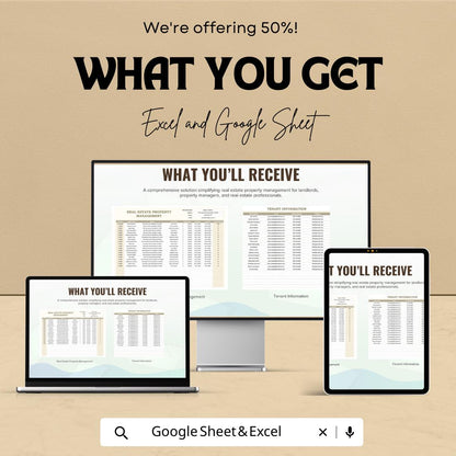 Real Estate Property Management Template, Rental Property Tracker, Landlord Spreadsheet, Tenant & Lease Manager, Excel Google Sheets