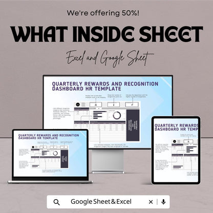 HR Reward & Recognition Dashboard | Quarterly Employee Tracker | Excel and Google Sheets | Motivation and KPI Dashboard | Instant Download