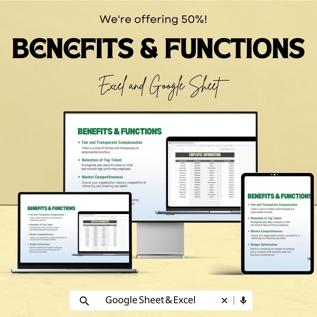 Compensation and Salary Increase Matrix HR Template | Employee Pay Raise & Performance Based Salary Planning Tool