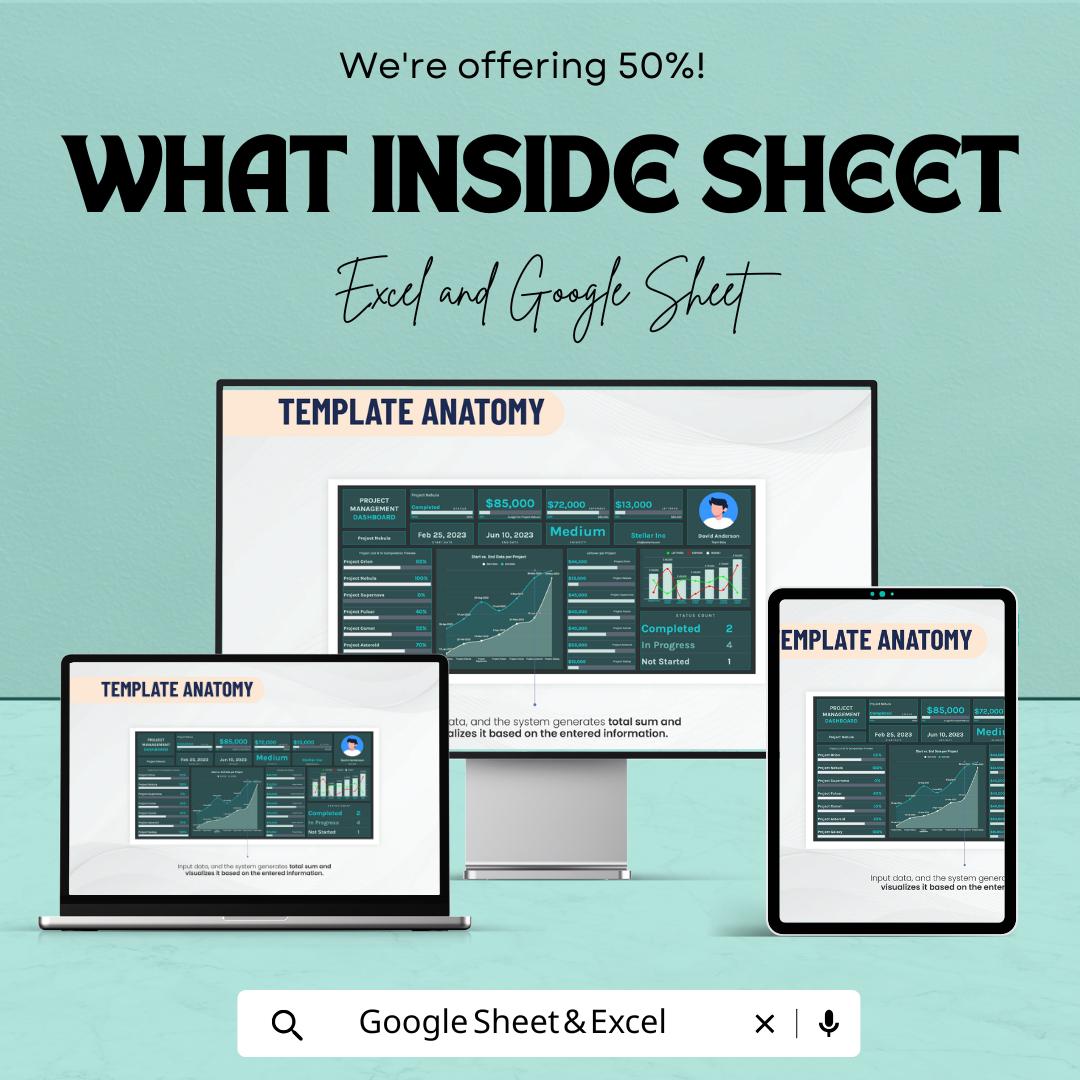 Project Management Dashboard Template | KPI Dashboard | Task and Timeline Tracker | Project Overview Template