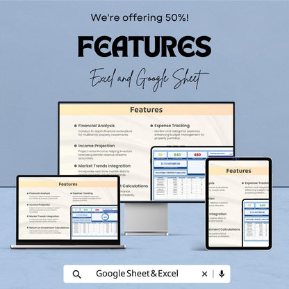 Multifamily Property Analyzer Template | Excel & Google Sheets | Real Estate Investment Calculator | Rental Property Analysis