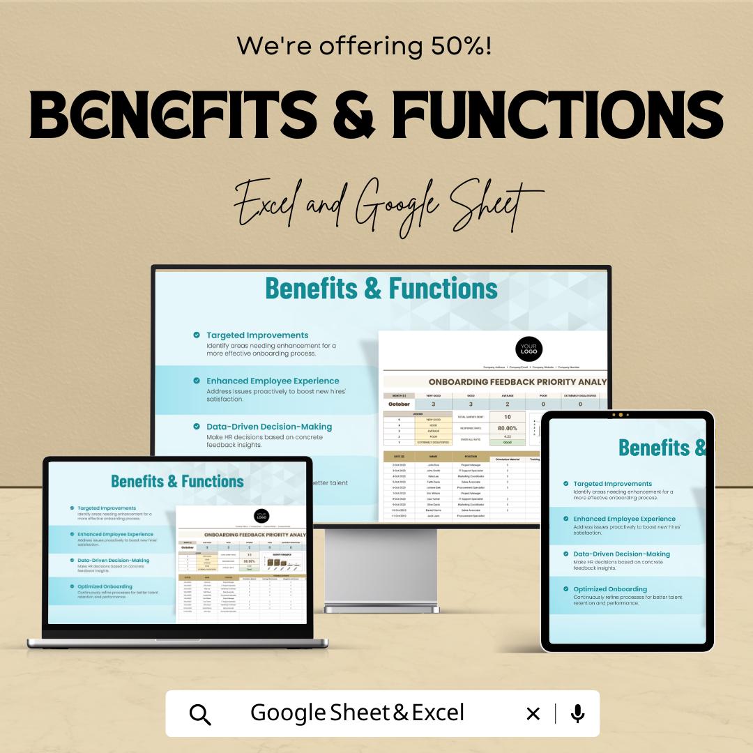 Onboarding Feedback Priority Analysis HR Template |  HR Dashboard | Employee Onboarding Feedback Tracker | HR Analytics Tool
