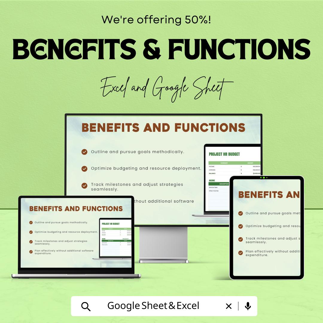 Project HR Budget Sheet - Excel & Google Sheets Template for Efficient HR Budgeting