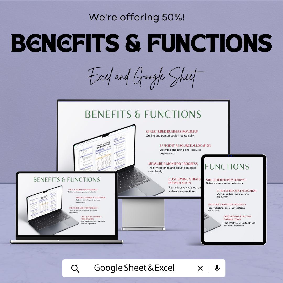 Travel Agency Business Plan Template | Excel and Google Sheets Startup Plan | Financial Projections & Strategy Dashboard