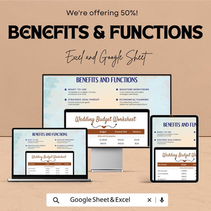 Wedding Budget Planner Template | Wedding Expense Spreadsheet | Event Budget Tracker | Excel & Google Sheets | Wedding Cost Planning