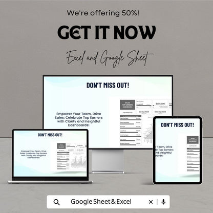Sales Top Earners Dashboard - Excel & Google Sheets | Track Performance and Earnings