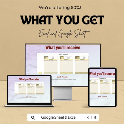 Audit Timeline Template Excel Google Sheets | Audit Tracker Spreadsheet | Compliance Timeline | Internal Audit Dashboard |