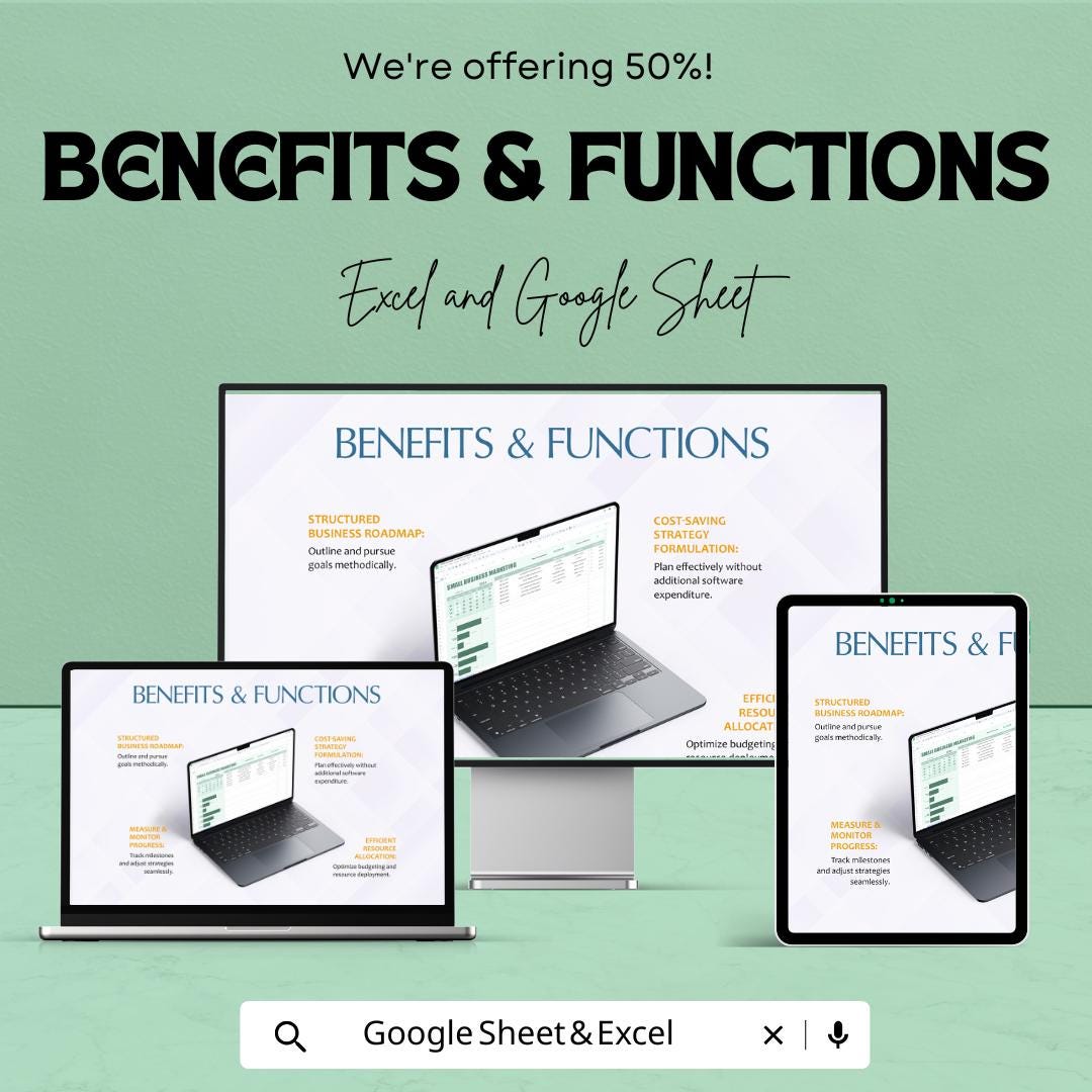 Small Business Marketing Template | Marketing Plan Spreadsheet | Marketing KPI Tracker | Small Business Strategy Template |