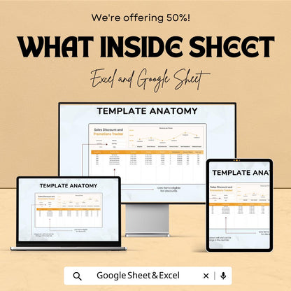 Sales Discount & Promotions Tracker Template for Excel and Google Sheets - Track Sales Performance