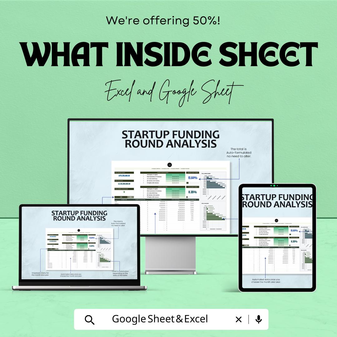 Start-up Funding Round Analysis Template | Investor Funding Tracker | Equity & Valuation Calculator