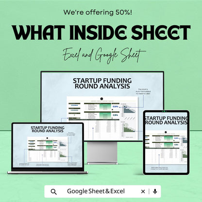 Start-up Funding Round Analysis Template | Investor Funding Tracker | Equity & Valuation Calculator