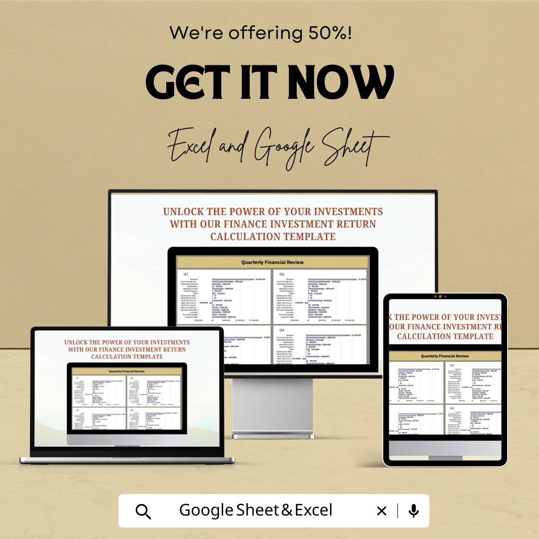 Quarterly Financial Review Template | Business Performance Dashboard | KPI Tracking | Financial Statement Review Template