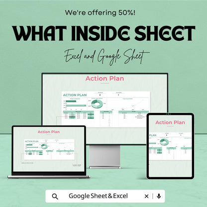 Action Plan Template | Google Sheets & Excel | Project Planning Spreadsheet | Task Management | Goal Planner | Business Project Tracker