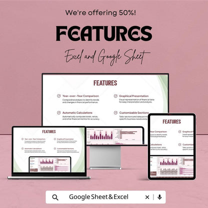 Advertising Yearly Financial Summary Sheet | Google Sheets Template | Financial Analysis | Budgeting & Forecasting Tool | Customizable