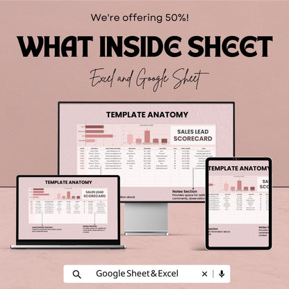 Sales Lead Scorecard Template | Lead Tracking Spreadsheet | Sales Pipeline Tracker | Excel & Google Sheets | Lead Management Sheet
