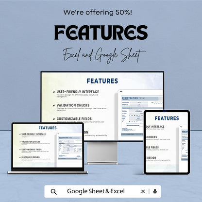 Registration Form Template | Client Intake Form | Signup Form Spreadsheet | Excel & Google Sheets | Event Registration Tracker