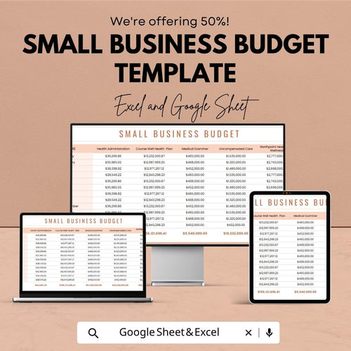 Small Business Budget Template | Business Budget Spreadsheet | Expense and Income Tracker | Financial Planning Template |