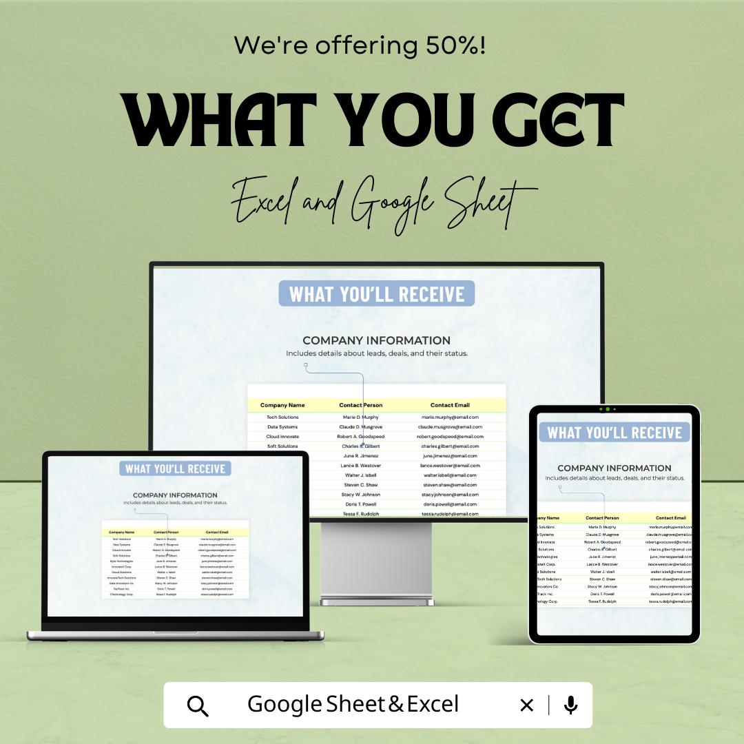 Startup Sales Pipeline Tracker Template  | CRM Spreadsheet | Lead & Deal Tracking Dashboard for Small Business