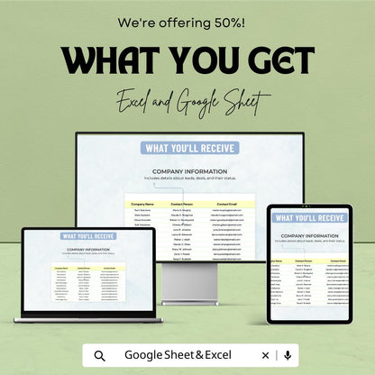 Startup Sales Pipeline Tracker Template  | CRM Spreadsheet | Lead & Deal Tracking Dashboard for Small Business