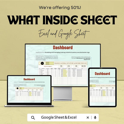Training Material Inventory Template, HR Distribution Log, Training Tracker Spreadsheet, Employee Training Log