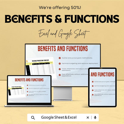 Revenue Projection Template | Excel & Google Sheets | Sales Forecasting Spreadsheet | Revenue Planning Tool | Financial Projection Template