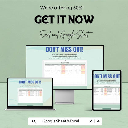 Scorecard Sheet | Excel & Google Sheet Template | Project Management, Budget Tracking, Performance Evaluation