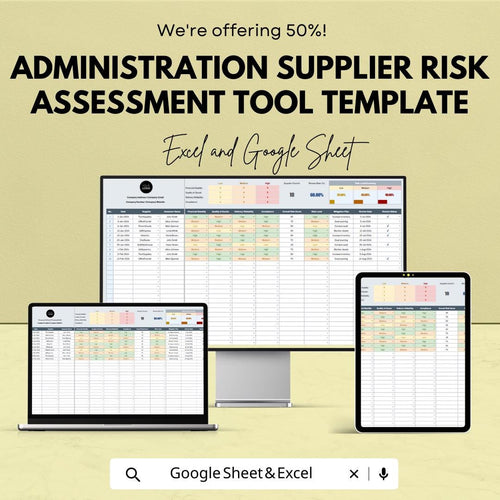 Administration Supplier Risk Assessment Tool Template | Supplier Risk Matrix | Vendor Risk Analysis | Compliance Risk Tracker