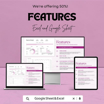 Expense Budget Template | Monthly Expense Tracker | Budget Planner Spreadsheet | Personal Finance Organizer | Business Budget Sheet