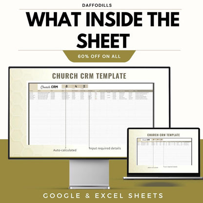 Church CRM Template, Church Member Management System, Ministry Database Tracker, Church Records Sheet, Google Sheets Excel