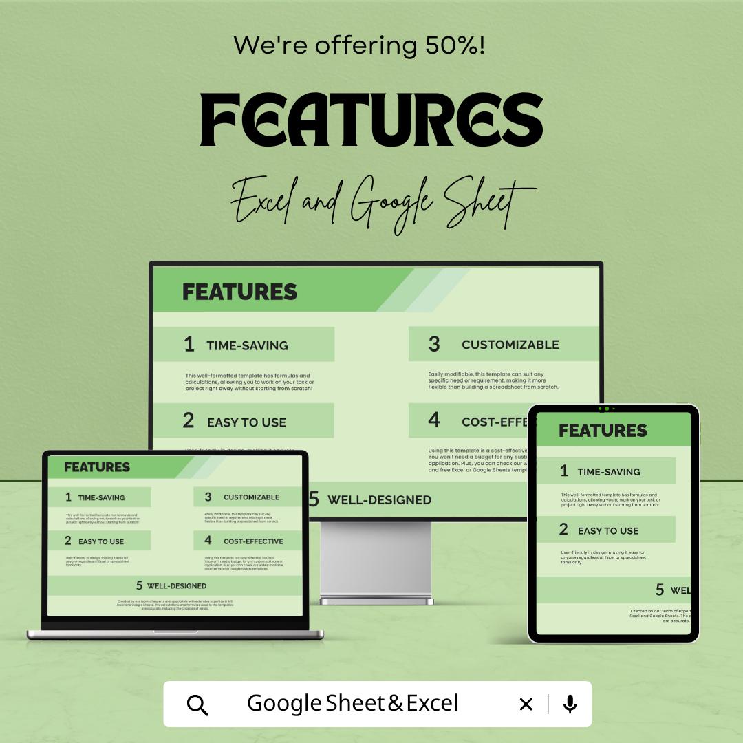 IT KPI Dashboard Template | Key Performance Indicators Tracker | IT Performance Dashboard | Business Metrics Spreadsheet