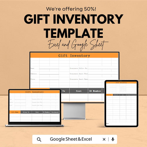 Gift Inventory Template | Google Sheets & Excel Tracker | Gift Log Planner | Digital Gift List Organizer | Inventory Spreadsheet
