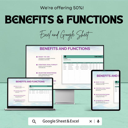 Timesheet Layout Template | Employee Timesheet Spreadsheet | Work Hours Tracker Template | Payroll Time Log Sheet