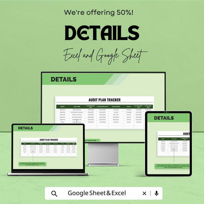 IT Internal Audit Plan Template | Audit Tracker Spreadsheet | IT Audit Checklist | Compliance Tracker | Audit Schedule Log