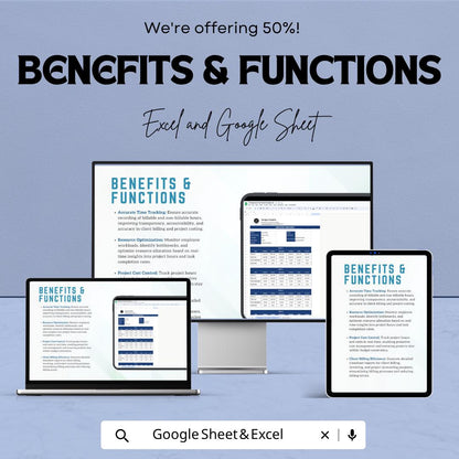 IT Employee Timesheet Template | Project Time Tracking Spreadsheet | Weekly Timesheet | IT Work Log | Staff Time Tracker