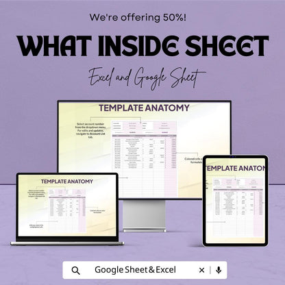 Ledger Workbook Template | Accounting Ledger Spreadsheet | Bookkeeping Tracker Template | Excel & Google Sheets |