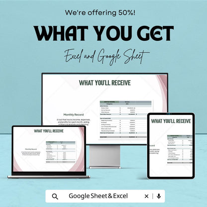 Profit and Loss Format Template | PandL Statement Format | Income Expense Tracker | Excel & Google Sheets