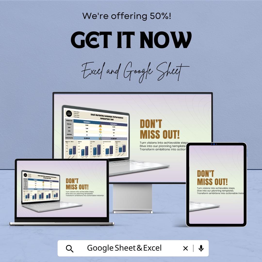 Email Marketing Campaign Performance Comparison Tool Template | Email KPI Dashboard | Campaign Comparison Report